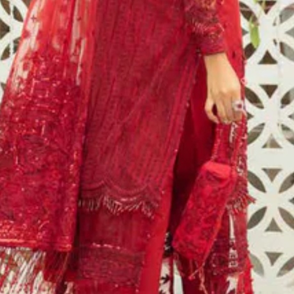 Organza and Raw Silk Embroidery Gulab Dress - Picture 9 of 11